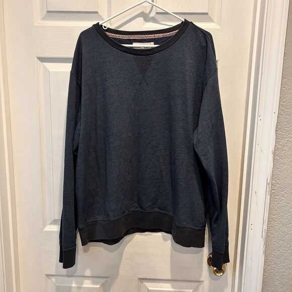 The Normal Brand Blue Crewneck Pullover Mens XXL Contrast Ribbing Bear Logo‎ - Picture 1 of 8